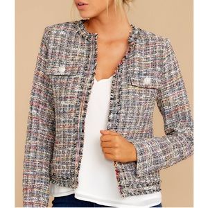 Aligned with style black multi tweed jacket